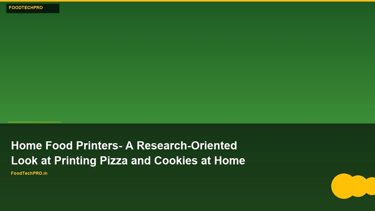 Home Food Printers: Research & Applications