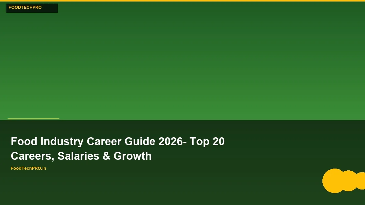 Food Industry Career Guide 2026: Top 20 Careers