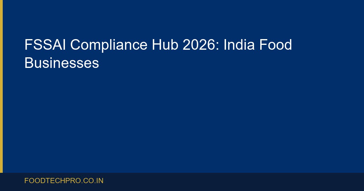 FSSAI Compliance Hub 2026: Complete Guide for Indian Food Businesses