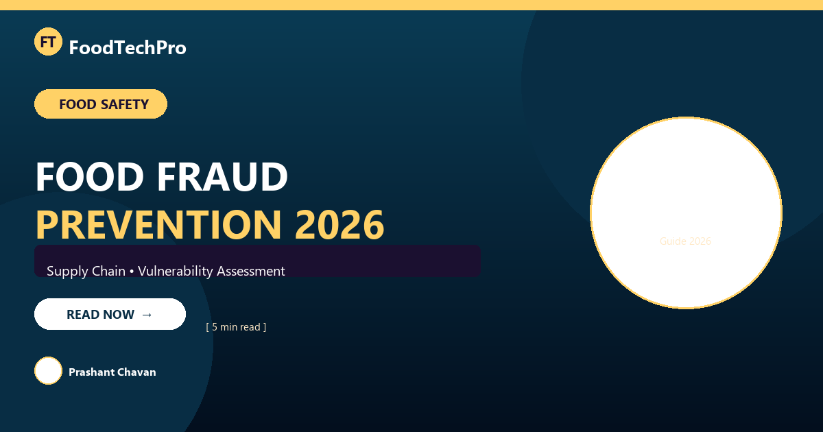 Global Food Fraud Prevention 2026: Vulnerability Assessment, Supply Chain Integrity and International Regulations