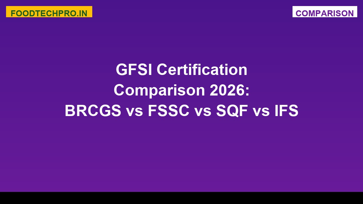 GFSI Certification Comparison 2026: BRCGS vs FSSC 22000 vs SQF vs IFS — Complete Guide