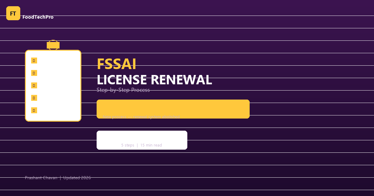 FSSAI License Renewal 2026: Step-by-Step Guide & Checklist