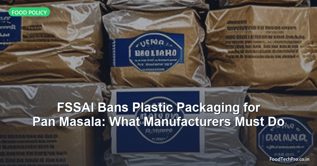 FSSAI Bans Plastic Packaging for Pan Masala: What Manufacturers Must Do