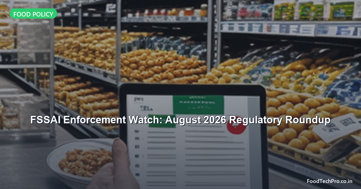 FSSAI Enforcement Watch: August 2026 Regulatory Roundup